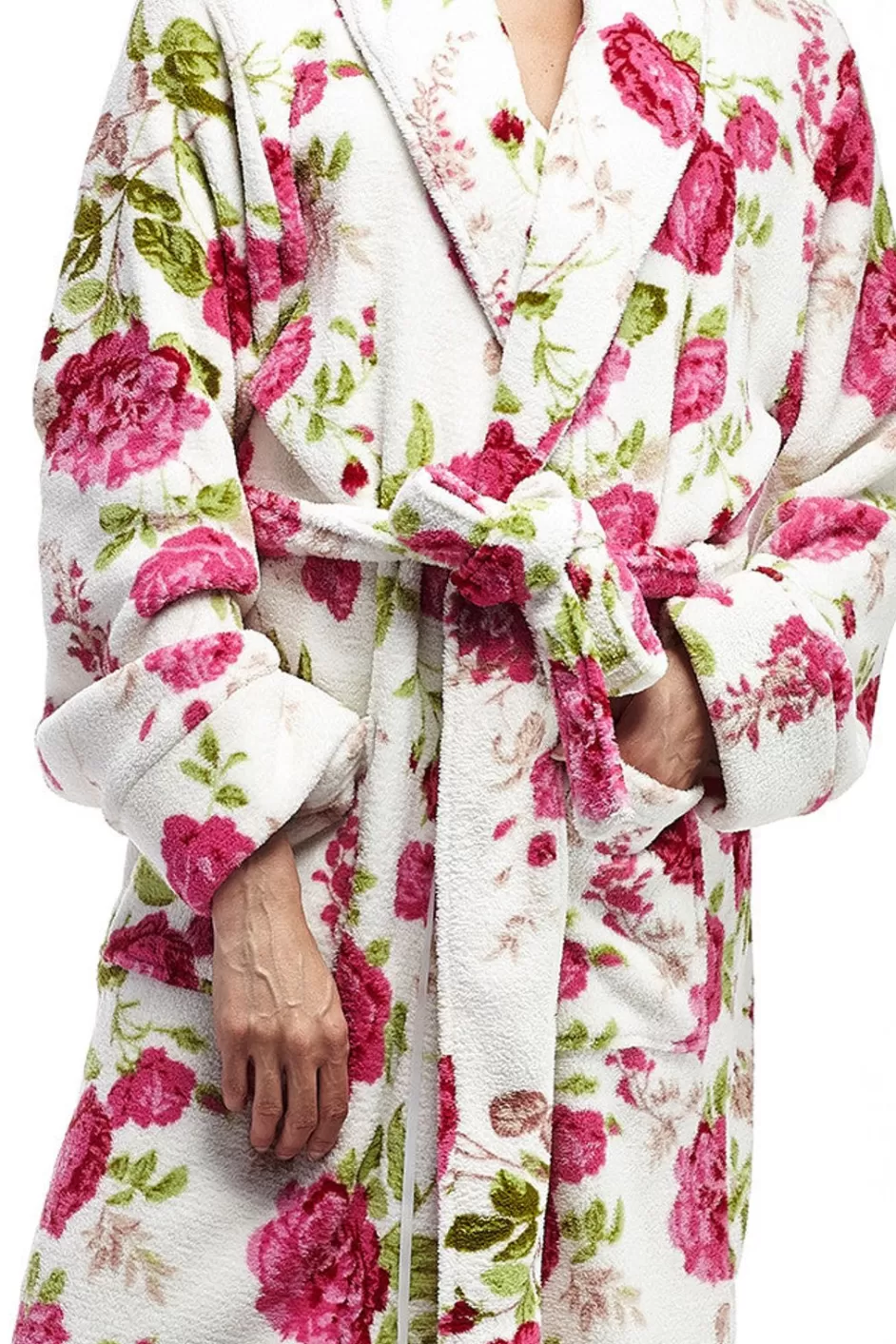 New La Cera Floral Plush Fleece Bath Robe Robes