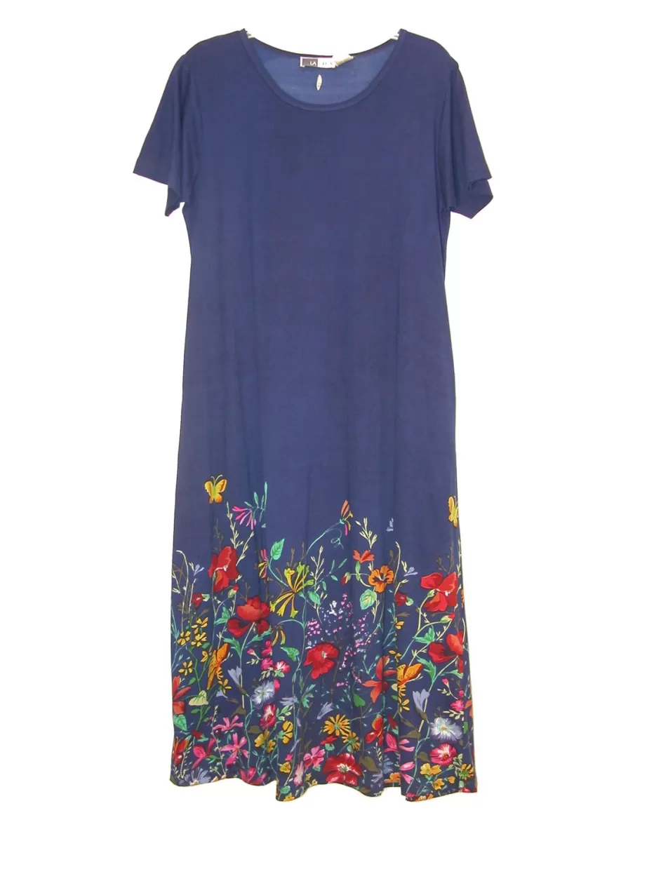 Best La Cera Floral Printed Short Sleeve Dress - Plus Size Plus Dresses