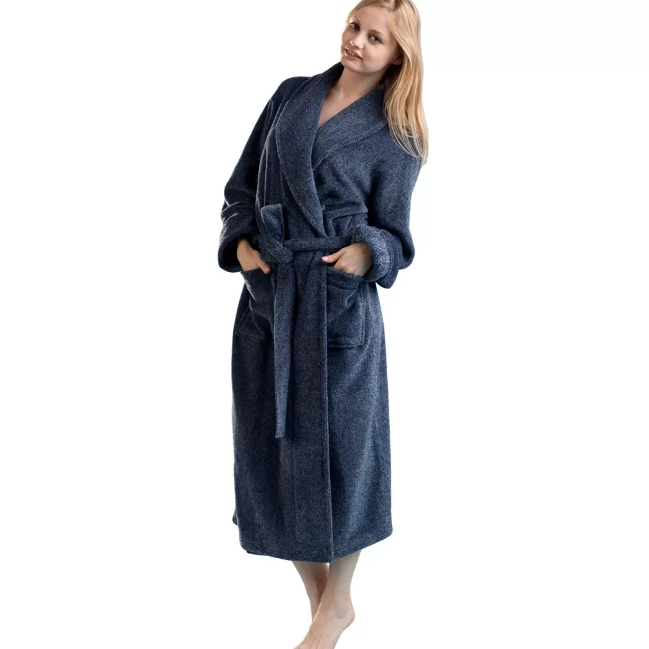 Store La Cera Heathered Fleece Long Robe Robes