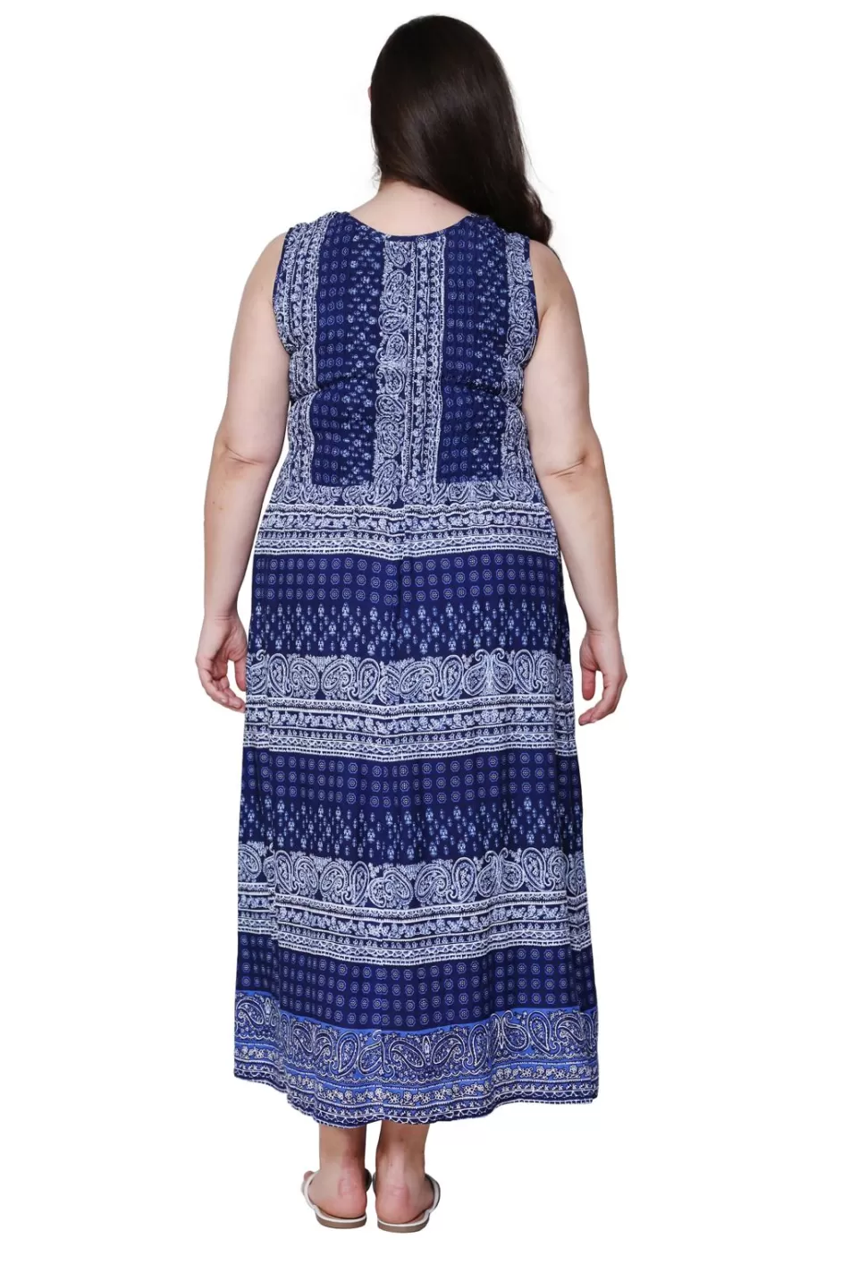 Cheap La Cera Paisley Plus Size Sleeveless Maxi Dress Plus Dresses