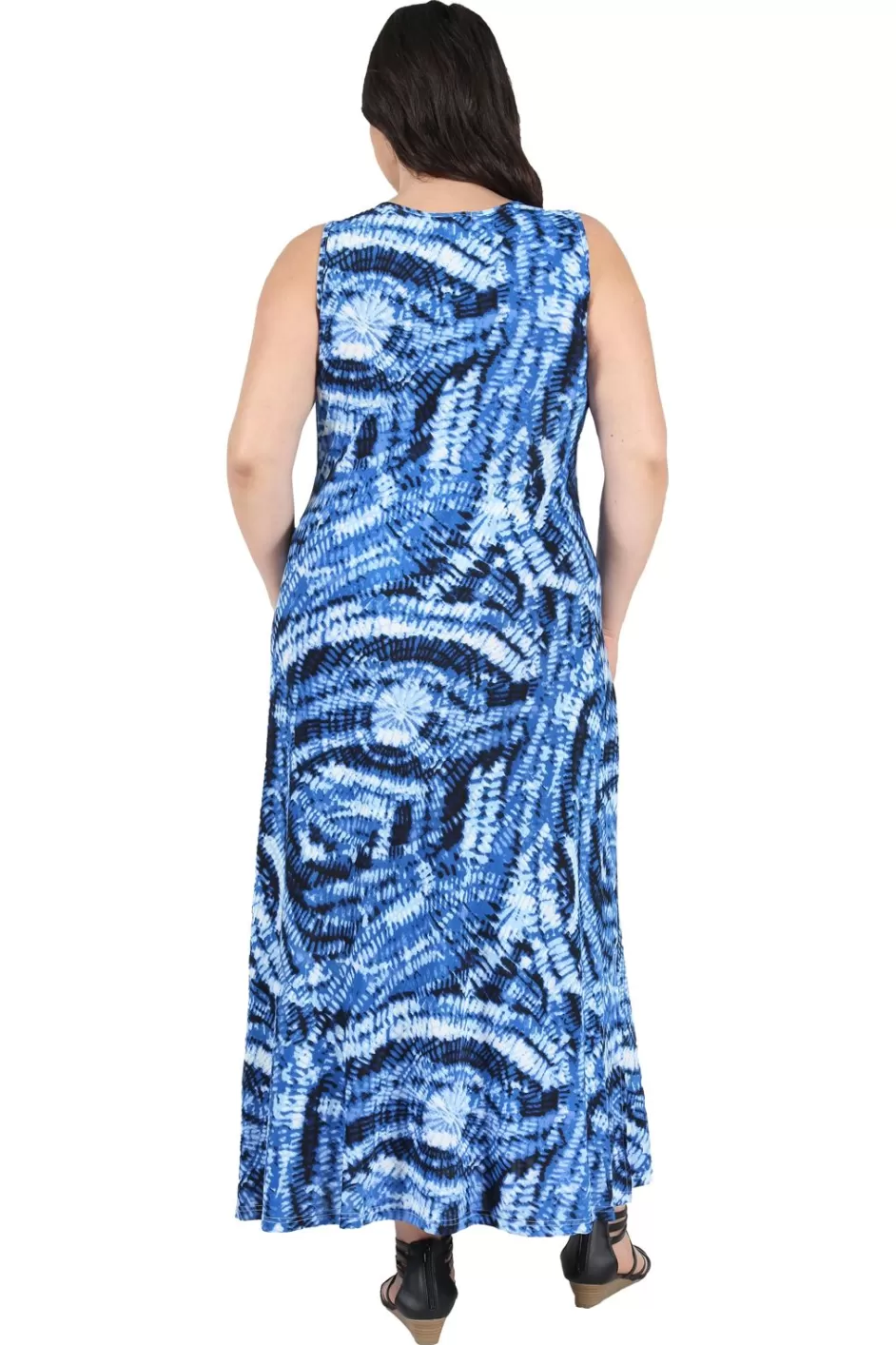 Best Sale La Cera Paisley Tie Dye Print Plus Size Maxi Dress Plus Dresses