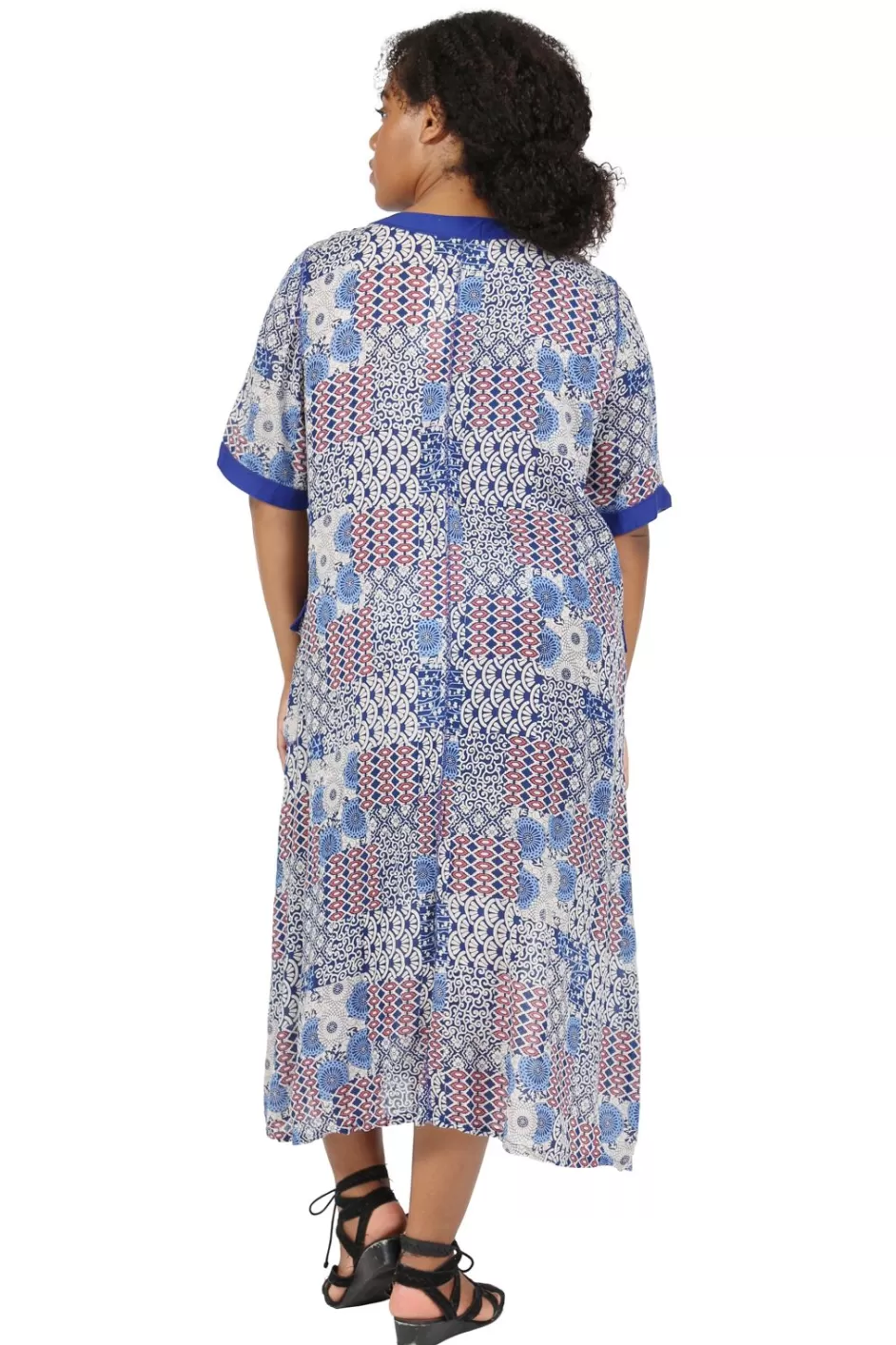Shop La Cera Patchwork Plus Size Short Sleeve Dress Plus Dresses