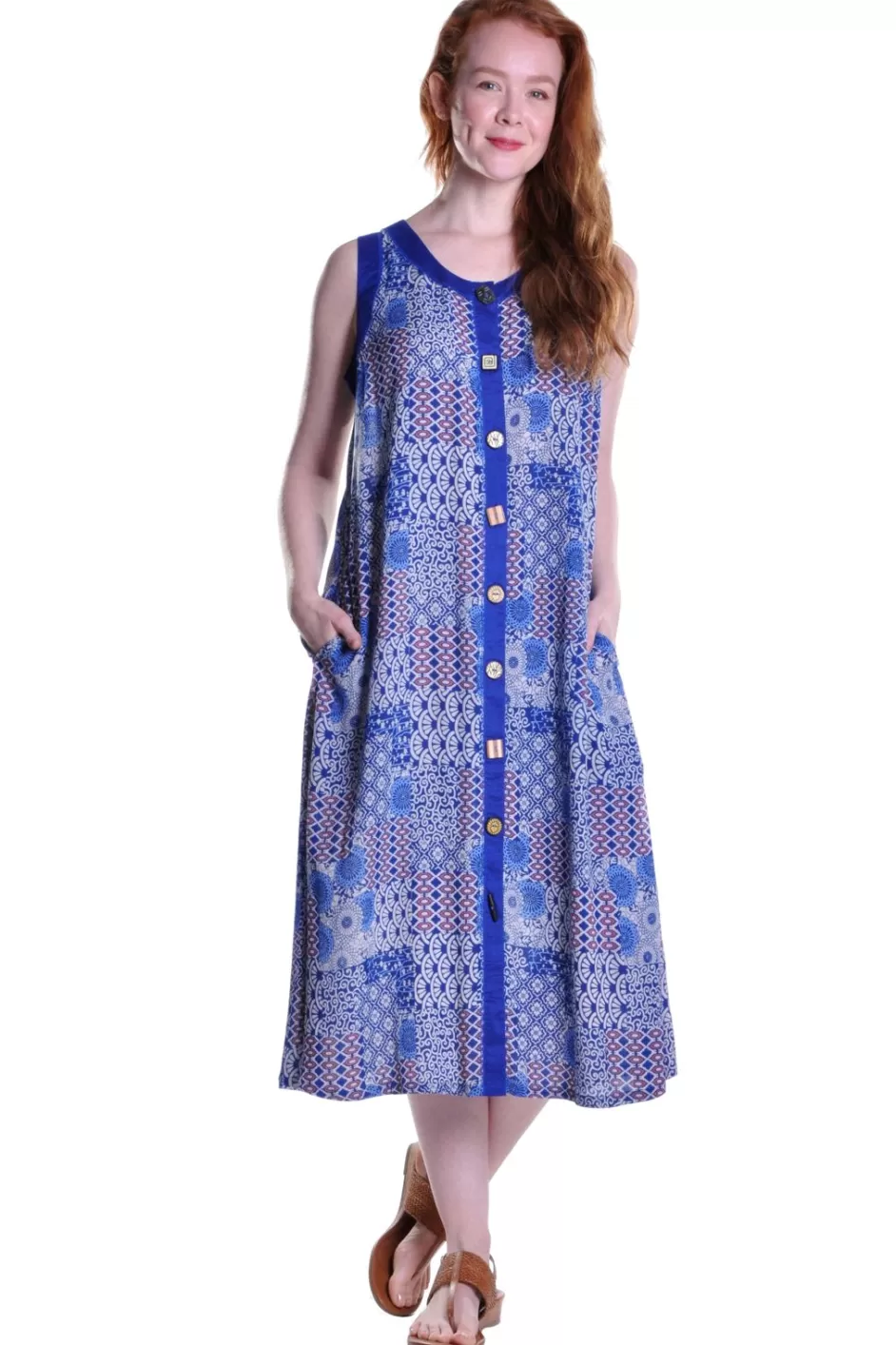 Sale La Cera Patchwork Plus Size Sleeveless Dress Plus Dresses