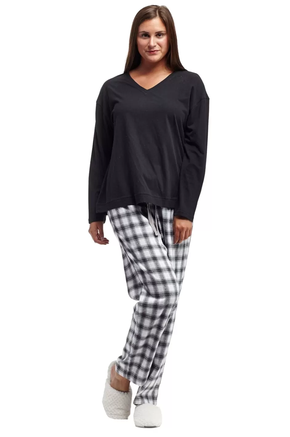 Cheap La Cera Plaid Pajama Set Pajamas