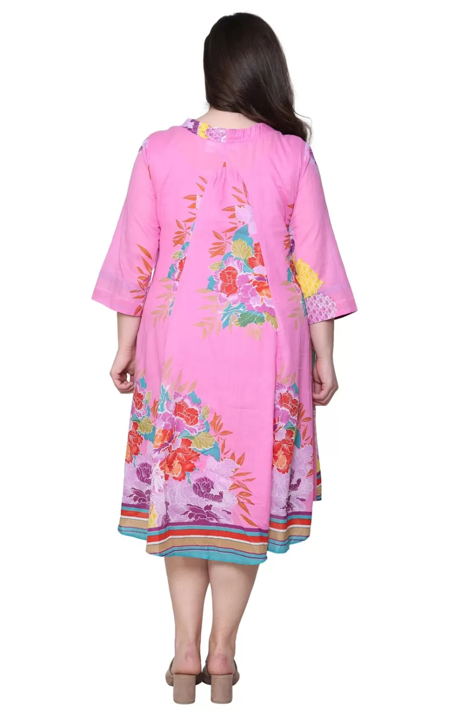 Sale La Cera Plus Size 100% Cotton Printed Plus Size Dress Plus Dresses
