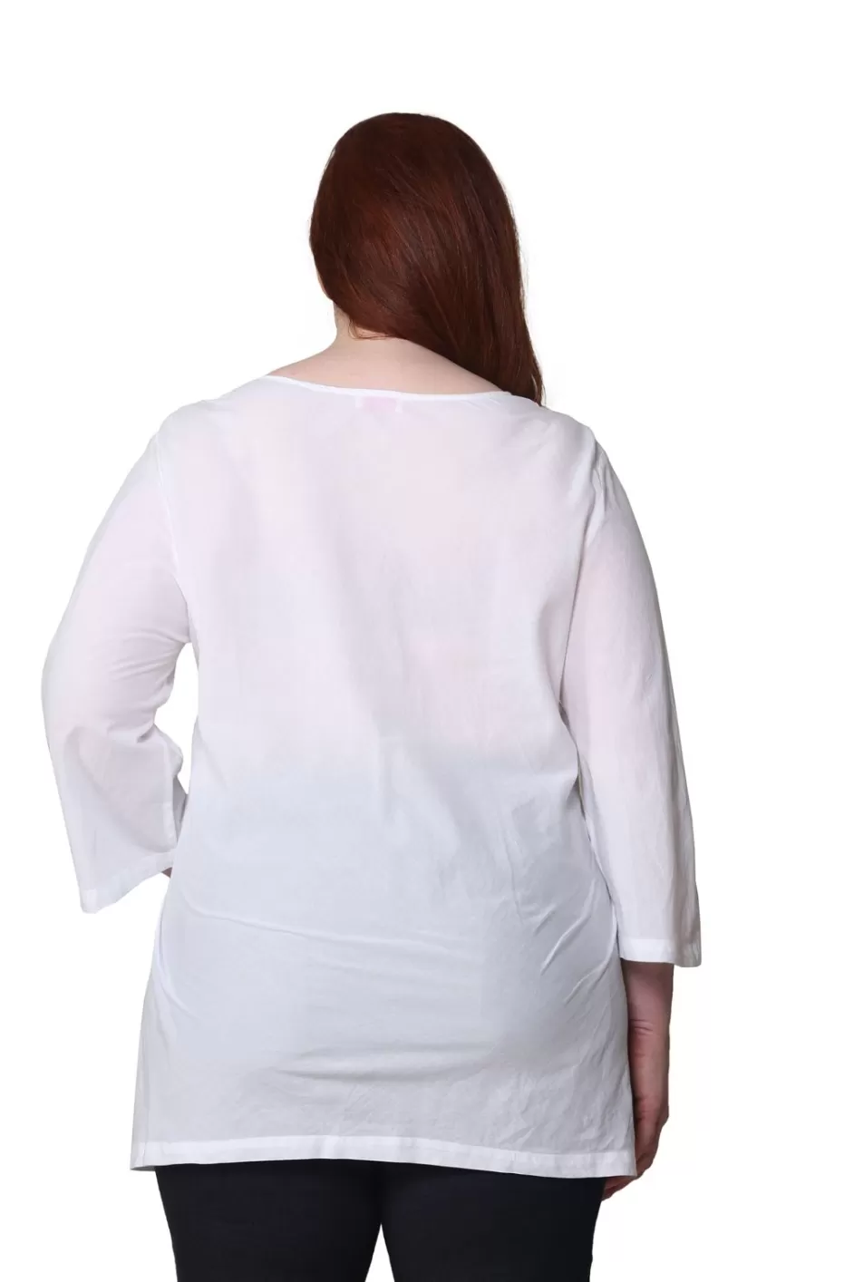 Best Sale La Cera Plus Size Full Embroidered V-Neck Tunic Plus Tops