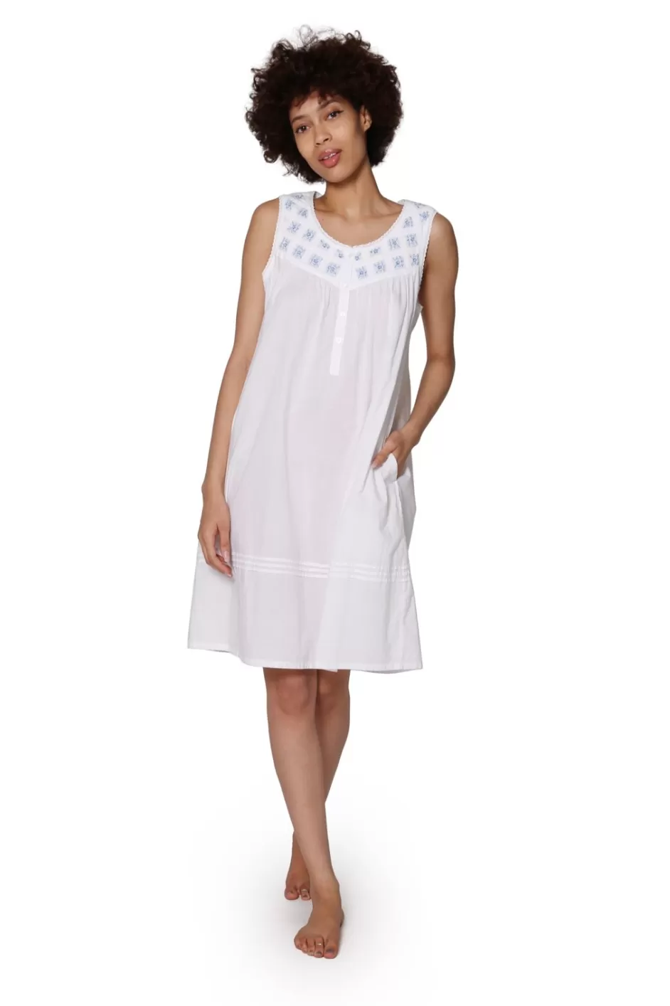Best La Cera Plus Size Lattice Yoke Chemise With Embroidery Plus Sleepwear