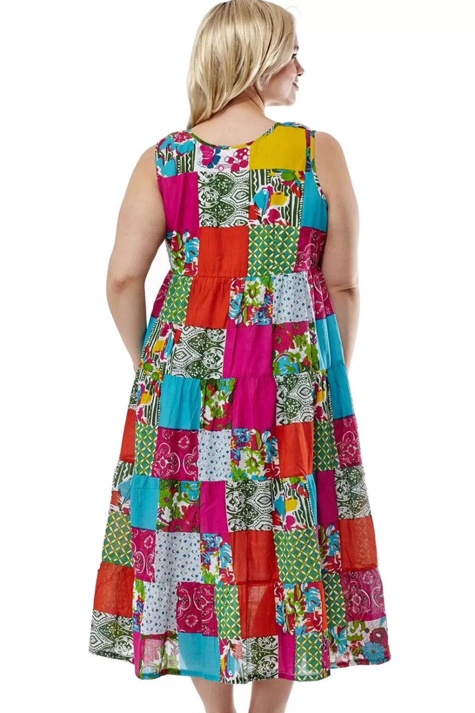 Clearance La Cera Plus Size Multicolored Patchwork Dress Plus Dresses