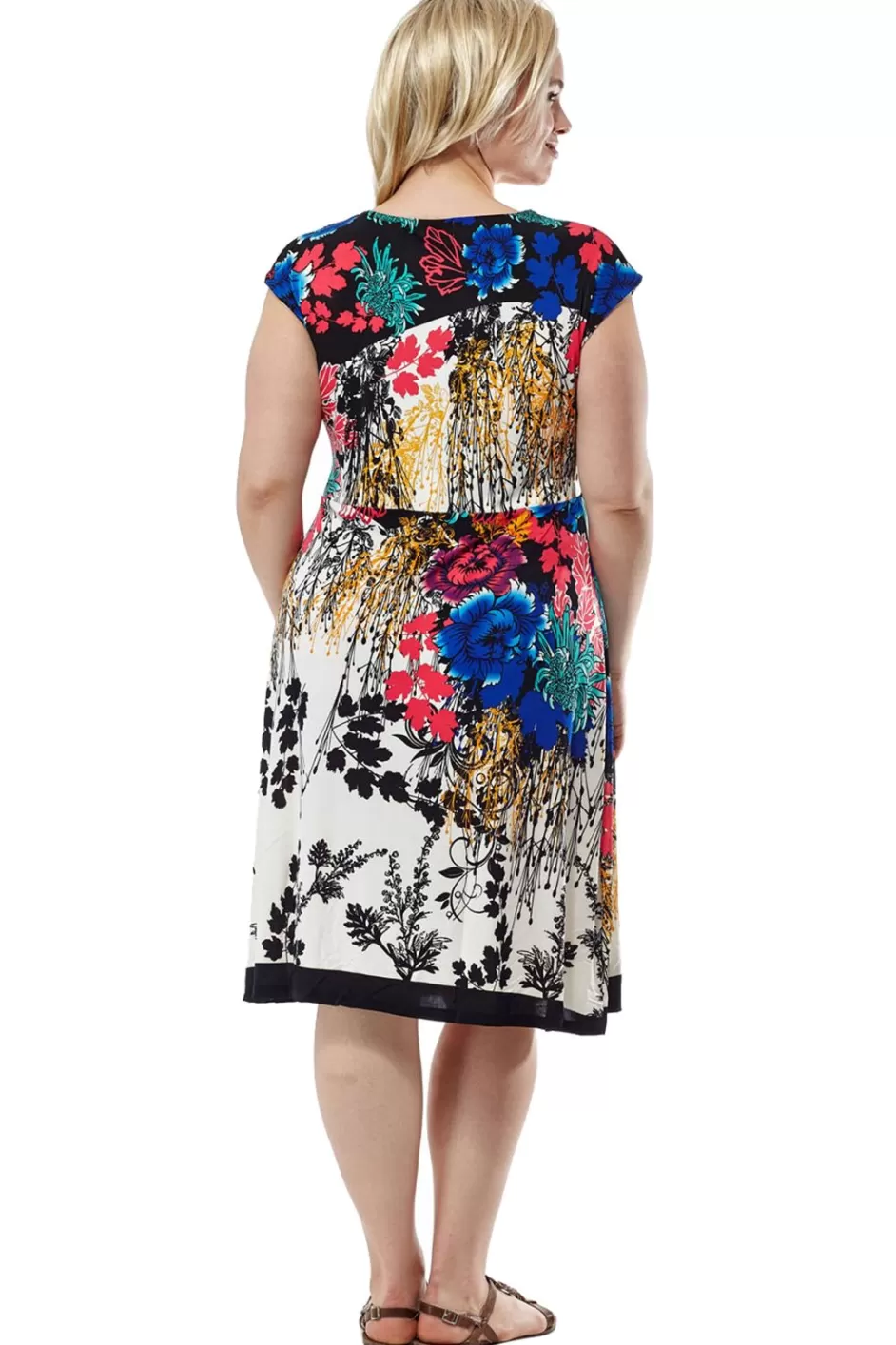 Outlet La Cera Plus Size Print Cross-Over Front Dress Plus Dresses