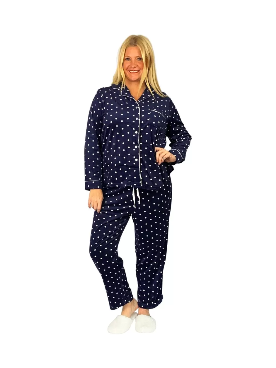Hot La Cera Plus Size Sheered Minky Fleece Pj Set Pajamas