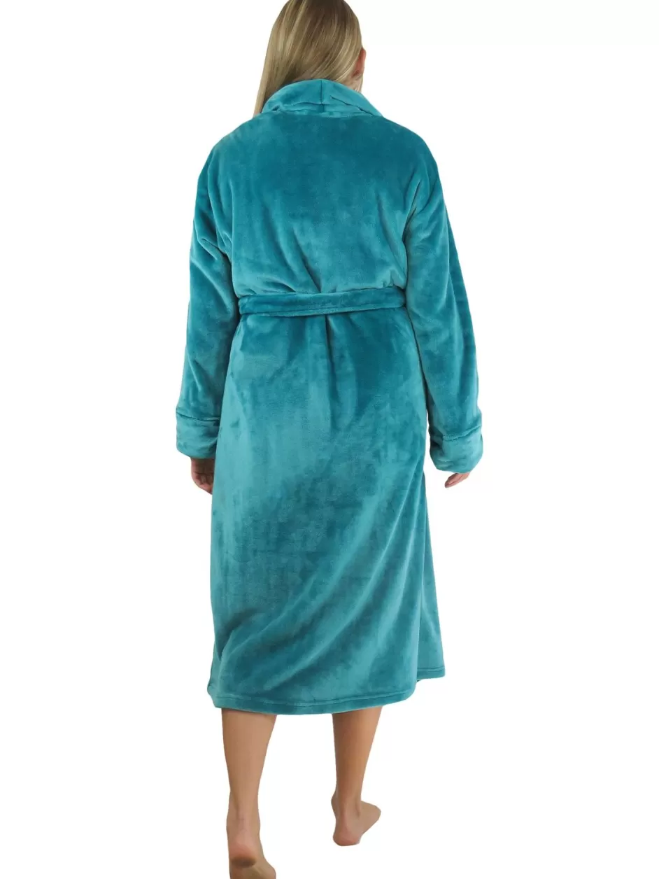 Flash Sale La Cera Plush Fleece Long Robe Robes