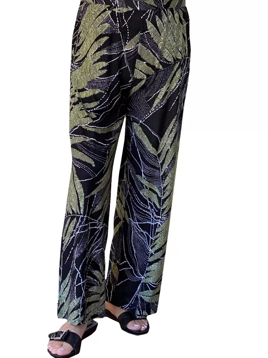 Online La Cera Savannah Palm Print Cropped Pant Bottoms