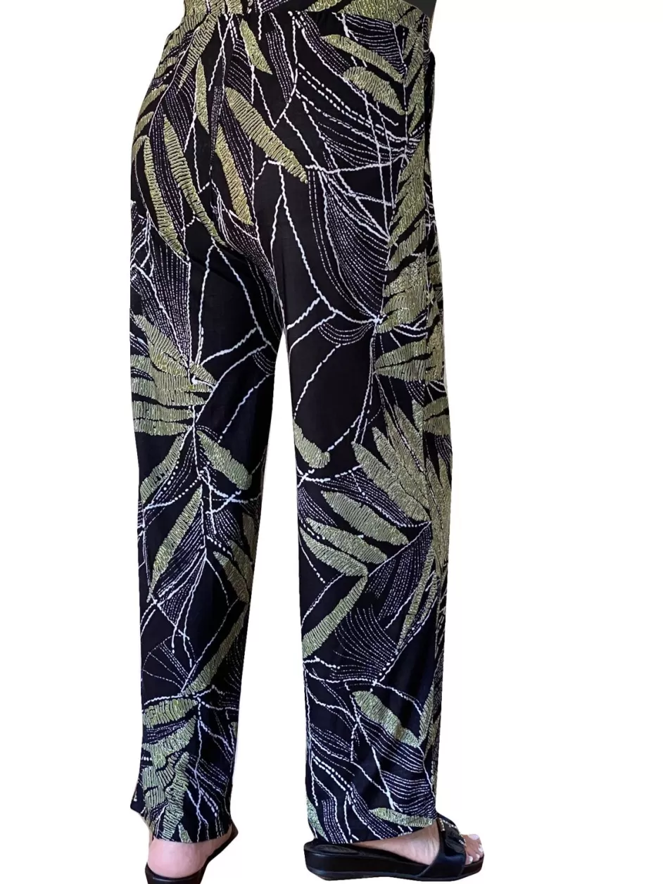 Online La Cera Savannah Palm Print Cropped Pant Bottoms