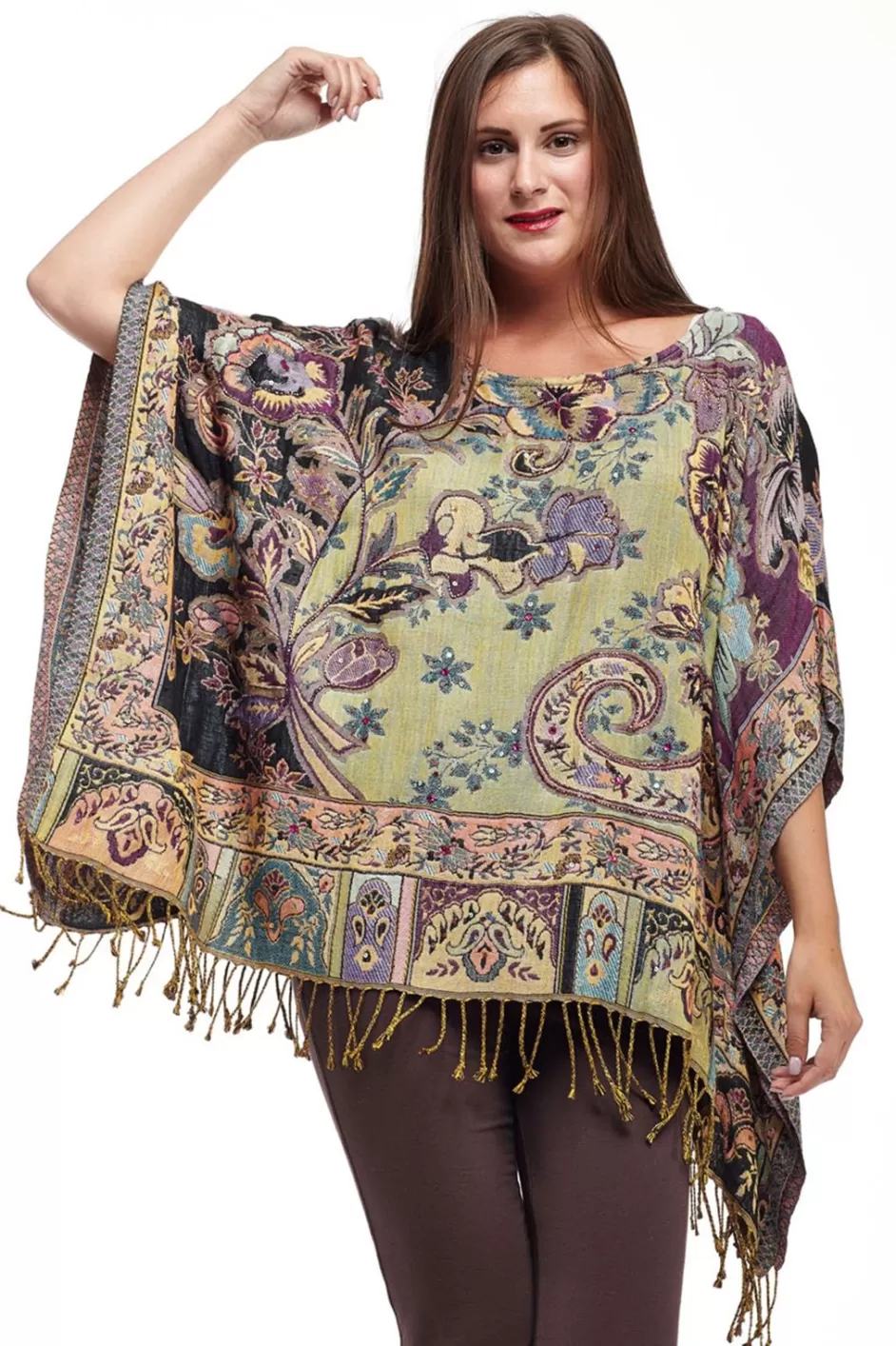 Clearance La Cera Shawl Poncho Sweaters