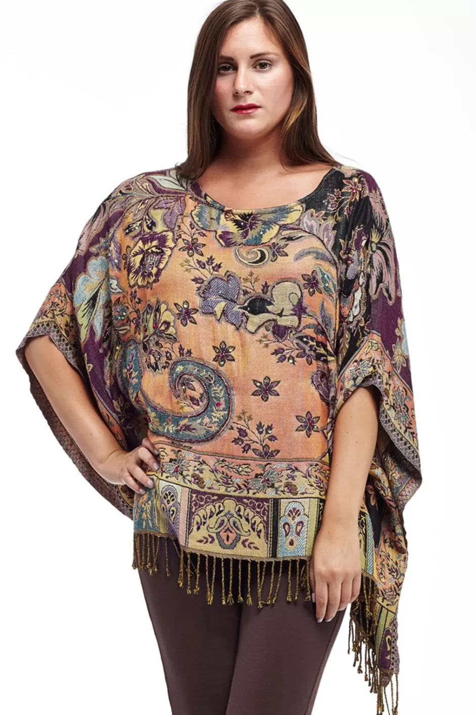 Clearance La Cera Shawl Poncho Sweaters