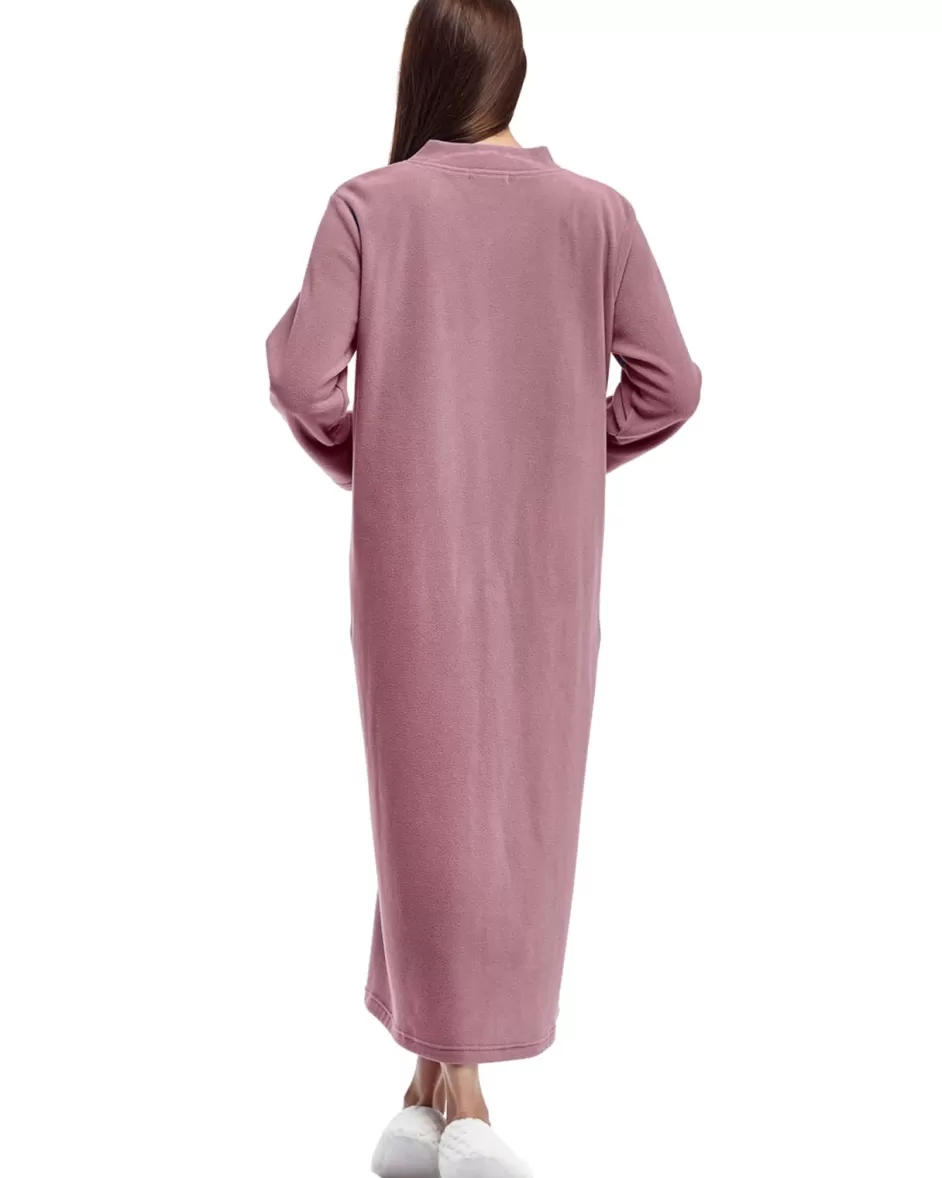 New La Cera Snap Front Fleece Robe Robes