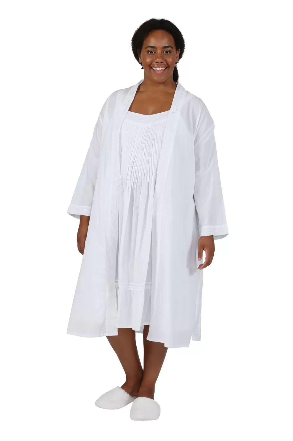 Best Plus Size 100% Cotton Embroidered Robe Plus Sleepwear