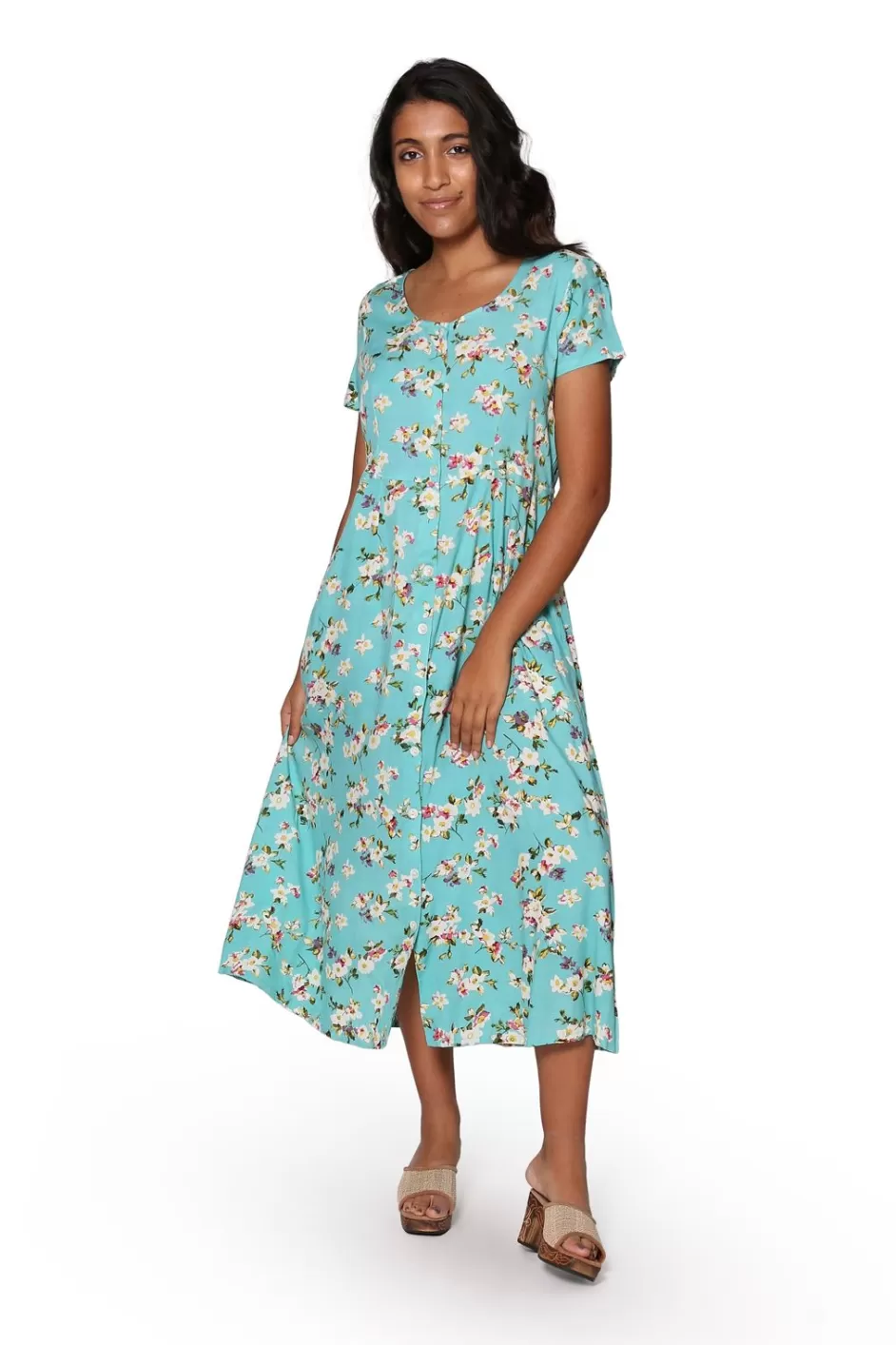 Fashion Plus Size La Cera Button Front Short Sleeve Dress Plus Dresses