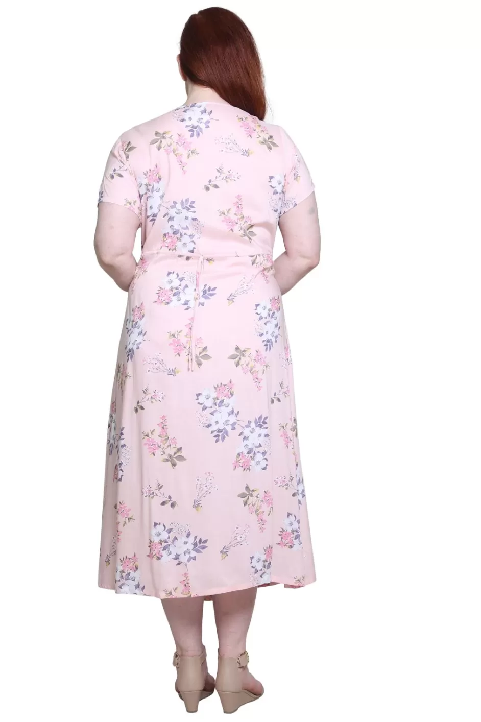 Cheap Plus Size La Cera Button Front Short Sleeve Dress Plus Dresses