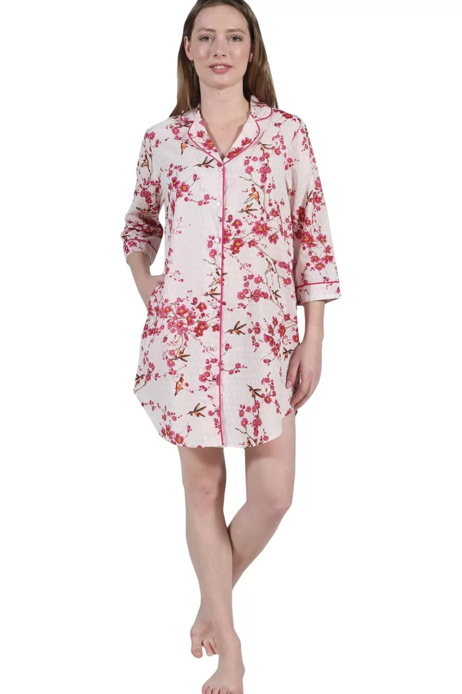 Cheap Plus Size La Cera Long Sleeve Nightshirt Plus Sleepwear