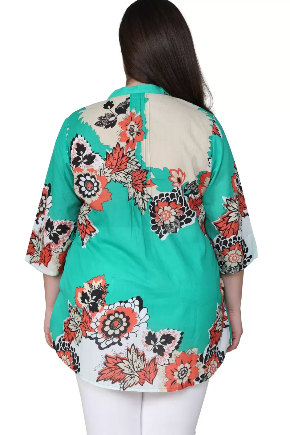 Best Plus Size Pop Art Floral Release Print Tunic Plus Tops